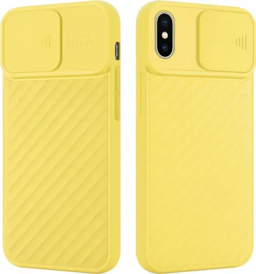 Immagine prodotto di Custodia Cadorabo per Apple iPhone X / XS custodia protettiva in TPU giallo custodia cover protezione fotocamera