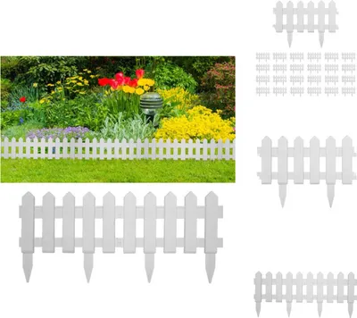 Image de vidaXL Bordure de pelouse 25 pcs. Blanc 10 m PP - Bordure de parterre