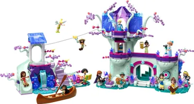 Produktbild von LEGO 43215 Disney Das verzauberte Baumhaus Set mit 13 Mini-Puppen, darunter Prinzessin Jasmine, Elsa und Anna, Belle, Geschenk Spielzeug für Kinder, Mädchen, Jungen ab 7 Jahren, 100 Jahre Disney