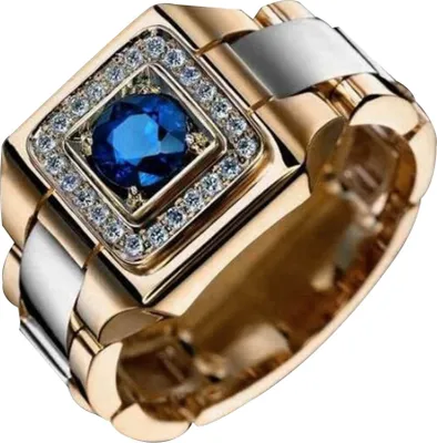 Produktbild von r Herren-Fingerring mit Kunstsaphir-Intarsien, Hochzeitsschmuck, Valentinstagsgeschenk-US 12
