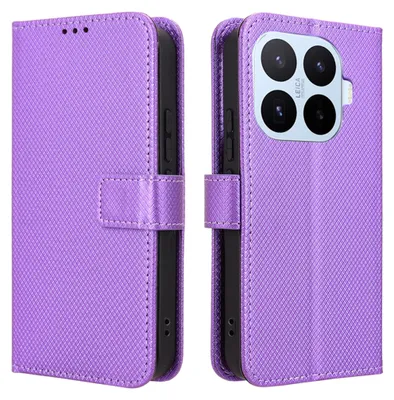 Produktbild von Handyhülle Wallet Klapp Tasche für Xiaomi 17T Kunstleder Diamant Design Lila