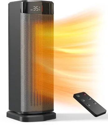 Productafbeelding van Elektrische Verwarming 2000W PTC Heater met 4 Modi, ECO-Modus, 90° Oscillatie, 24 Uur Timer en Afstandsbediening voor Thuis, Kantoor, Ca