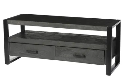 Produktbild von TV-Möbel Schwarz Mangoholz - 120x45x50cm - Norris
