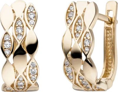 Produktbild von Ohrringe Creolen 16,3x6,7mm 333 Gold Gelbgold mit 32 Zirkonia Ohrringe Damen