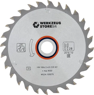 Image de WS24 HM Lame de scie circulaire bois 160 x 2,2 x 20 WZ 28 - WS24-100079