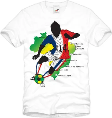 Produktbild von style3 WM Frankreich Brasilien Fußball T-Shirt für Herren in verschiedenen Farben S-3XL