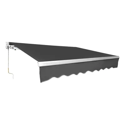 Obrázek produktu pro TolleTour markýza se sklopným ramenem 300x250cm markýza na terasu pro ochranu před sluncem a deštěm, balkonová markýza s ruční klikou šedá