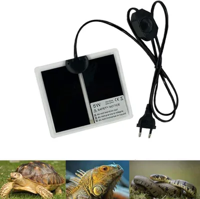 Imagen del producto de Alfombrilla calefactora para reptiles con control de temperatura, de 15 x 14 cm, para terrarios