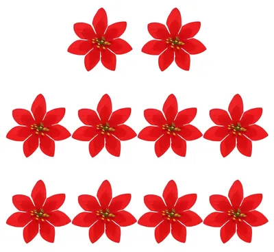 Künstliche Blütenköpfe, rot, 10 Stück, 13,7 cm, Seide