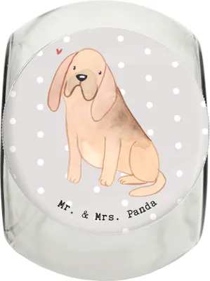 Produktbild von Mr. & Mrs. Panda Dose Bloodhound Moment XL 2000ml - Grau Pastell - Geschenk, Vorratsbehälter, St. Hubertushund, Chien De Saint Hubert, glasbehälter, Vorratsglas, Bluthund