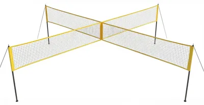 Produktbild von Tragbares Volleyball Netz Set - 4-Wege Trainingsnetz - Freistehend - Verstellbar - Für Indoor und Outdoor - Für Kinder und Erwachsene