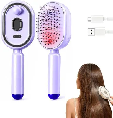 Productafbeelding van SnelShoppen - Elektrische Stoomhaarborstel 2-in-1 Stoomstijltang met Waterspray voor Lang en Kort Haar - Ideaal voor Thuisgebruik, Feest en Dagelijks