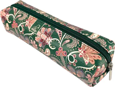 Zdjęcie produktu dla Piórnik prostokątny Paisley z ekoskóry zielony