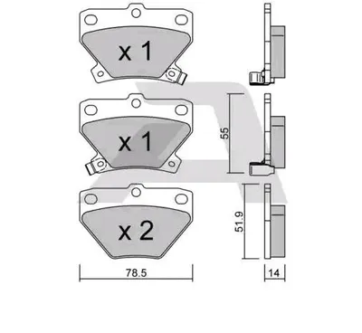 Produktbild von AISIN Bremsbeläge Satz Hinten Bremsklötze für TOYOTA Yaris Schrägheck (P1) BPTO-2005
