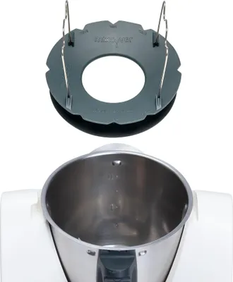 A kitchen appliance accessory is shown above the appliance it is designed to fit.