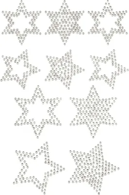 Produktbild von Oblique Unique 10 Sterne Sticker Strass Steine für Weihnachten Weihnachtsdeko Weihnachtssterne - silber