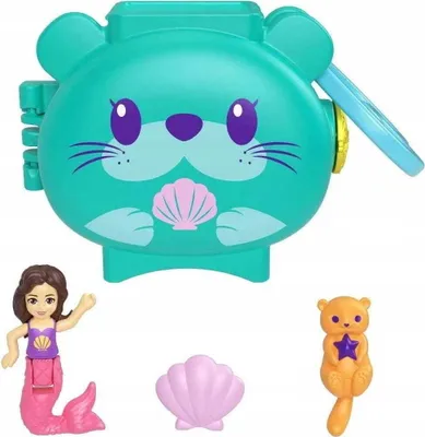 Produktbild von Mattel GYV99; HKV48 - Polly Pocket Steckspaß Tiere Mini-Schatulle - Otter