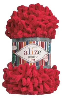 Strickgarn ALIZE Puffy Fine Uni, rot