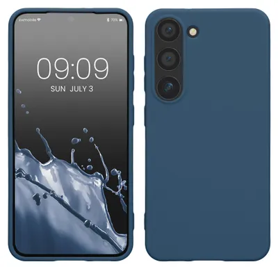 Produktbild von kwmobile Hülle kompatibel mit Samsung Galaxy S23 Hülle - TPU Silikon S23 Handyhülle - Case stoßabsorbierend flexibel - Kabelloses Laden - Marineblau
