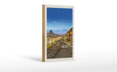 Produktbild von Holzschild Reise 12x18 cm USA Route 66 US Straße Gebirge Urlaub