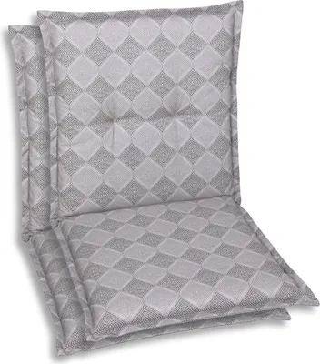 Produktbild von GO-DE Textil, Sesselauflage Niederlehner, 2er Set, Farbe: grau, Maße: 100 cm x 50 cm x 6 cm, Rueckenhoehe: 52 cm