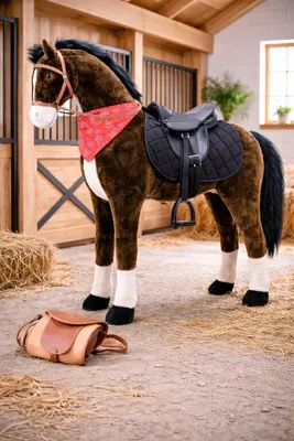 Produktbild von Sweety Toys 11087 Plüsch Stehpferd Reitpferd XXL 125 cm mit Sattel