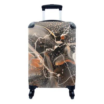 Produktbild von MuchoWow® Koffer Handgepäck Trolley Rollkoffer Kleine Reisekoffer mit 4 Rollen - Acrylfarbe - Design - Schwarz - Cabin Size < 55x40x23 cm & 55x40x20 cm - Fotokoffer - Kabinenkoffer - Boardgepäck - Reise-Box - Reisekoffer - Reisegepäck - Koffer mit Bild - Trolley für Kinder