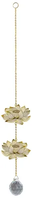 Produktbild von Suncatcher "Lotus" Messing mit 30mm Kristallkugel 6x40cm