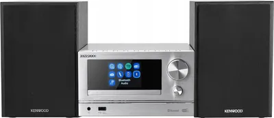 Zdjęcie produktu dla Wieża stereo Kenwood M-7000S-S zestaw stereo, czarny, z Bluetooth, USB, CD