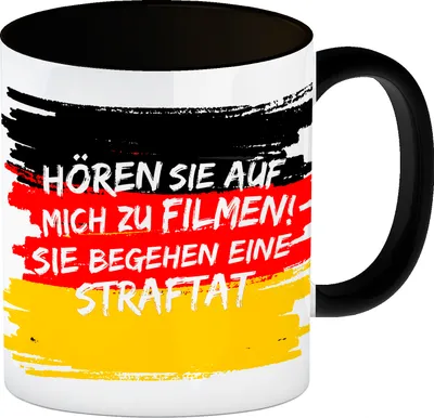 Produktbild von Hören Sie auf mich zu Filmen! Sie begehen eine Straftat! Kaffeebecher