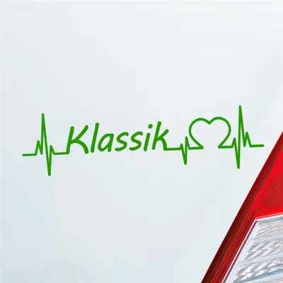 Produktbild von Auto Aufkleber Klassik Puls Herzschlag 19x5 cm Hellgrün Sticker Heckscheibenaufkleber