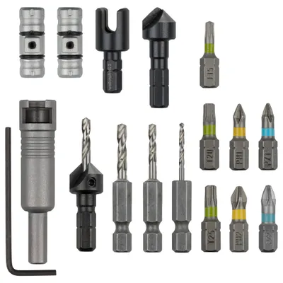 Zdjęcie produktu dla wolfcraft 16-częściowy zestaw bitów Flip Bit All-in-One