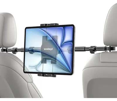 Produktbild von Tablet Halterung Auto Kopfstütze Rücksitz KFZ Halterung Aluminium 83 cm für 4-12.9" Schwarz