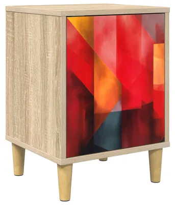 Immagine prodotto di Tavolino da notte HEESCH, legno impiallacciato effetto noce Sonoma, dimensioni 36 x 33 x 50 cm