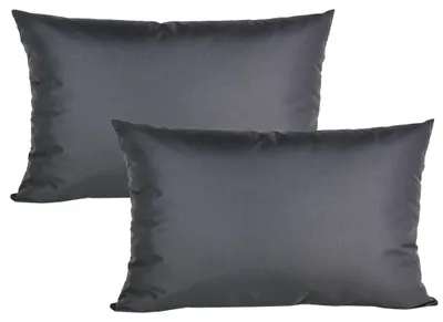 Produktbild von JACK 2er Set 40x60cm Outdoor Kissenhülle Kissenbezug Wasserfest Sitzkissen Lounge Kissen Garten Stuhl Lotus Effekt, Farbe:Anthrazit