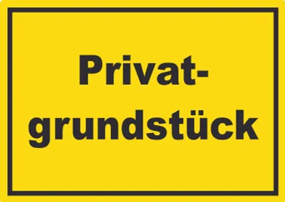 Produktbild von Privatgrundstück Schild gelb-schwarz A1 Rückseite selbstklebend