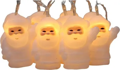 Zdjęcie produktu dla Lampki choinkowe 10 led Mikołaje na sznurze