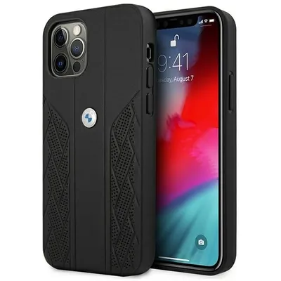 Immagine prodotto di Bmw Custodia Bmhcp12Lrsppk Iphone 12 Pro Max 6.7 Nero/Nero Custodia rigida in pelle Curve Perforate