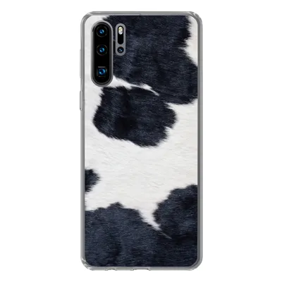 Produktbild von MuchoWow® Handyhülle Schutzhülle Hülle für Huawei P30 Pro Bild einer schwarzen und weißen Kuhhaut Silikon Softcase Handy Hülle - Schutzdeckel