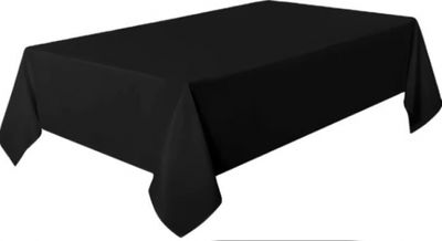 Tischdecke Eckig 130 x 220 cm schwarz Unifarben Polyester