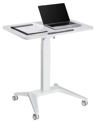 Fahrbarer Laptop-Tisch höhenverstellbar 80x52 cm weiß