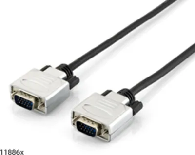 Produktbild von Equip Premium-VGA-Kabel, 20m, 20 m, VGA (D-Sub), VGA (D-Sub), Männlich, Männlich, Schwarz, Silber