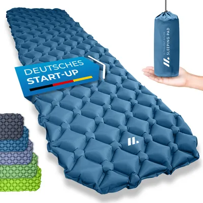 Produktbild von NORDMUT® 500g Isomatte Ultraleicht [mit Reparaturset] – Aufblasbare Luftmatratze Camping kleines Packmaß – Camping Matratze Wetterfest für Outdoor Zelt & Festivals