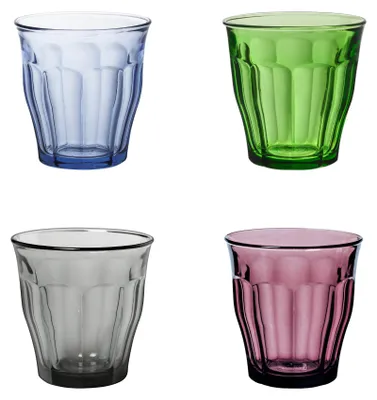 Obrázok produktu pre Poháre na pitie/vodu Picardie - 4x kus - bezfarebné sklo - 250 ML - káva/čaj/osvieženie - tvrdené sklo