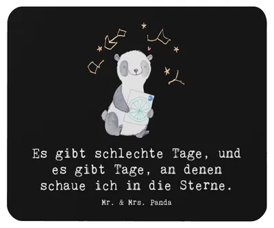 Produktbild von Mr. & Mrs. Panda Mouse Pad Panda Astrologie - Schwarz - Geschenk, Sternbilder, Mauspad, computermatte, laptop mousepad, Horoskop, mousematte