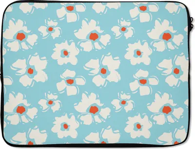 Produktbild von MuchoWow® Laptop Hülle 17 Zoll Laptoptasche Aquarell - Blumen - Muster - Zipper - Schutzabdeckung