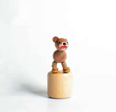 Zdjęcie produktu dla Drewniana zabawka chwiejący się miś Wysokość=7cm NOWOŚĆ