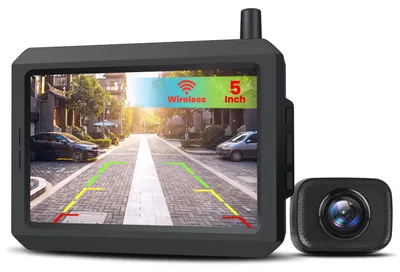 Obrázek produktu pro Zadní kamera s bezdrátovým přenosem - 5palcový LCD monitor - širokoúhlá čočka - vodotěsná (IP68)