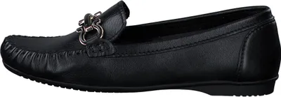 Produktbild von MARCO TOZZI Damen Slipper Leder Zierspange Mokassin 2-24203-42, Größe:40 EU, Farbe:Schwarz