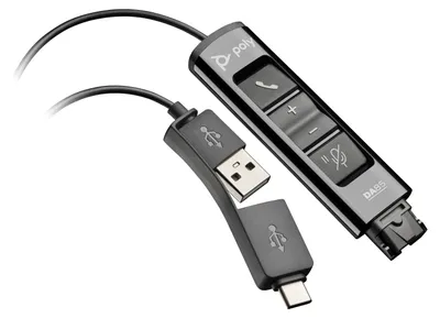 Produktbild von HP Poly DA85 USB-zu-QD-Adapter TAA, Schnittstellenadapter, 3 g, Schwarz